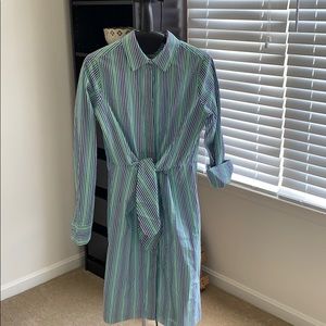 Button down multi color dress